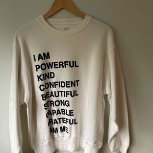 Anine Bing “I AM” Affirmation Sweatshirt Size M - Off White